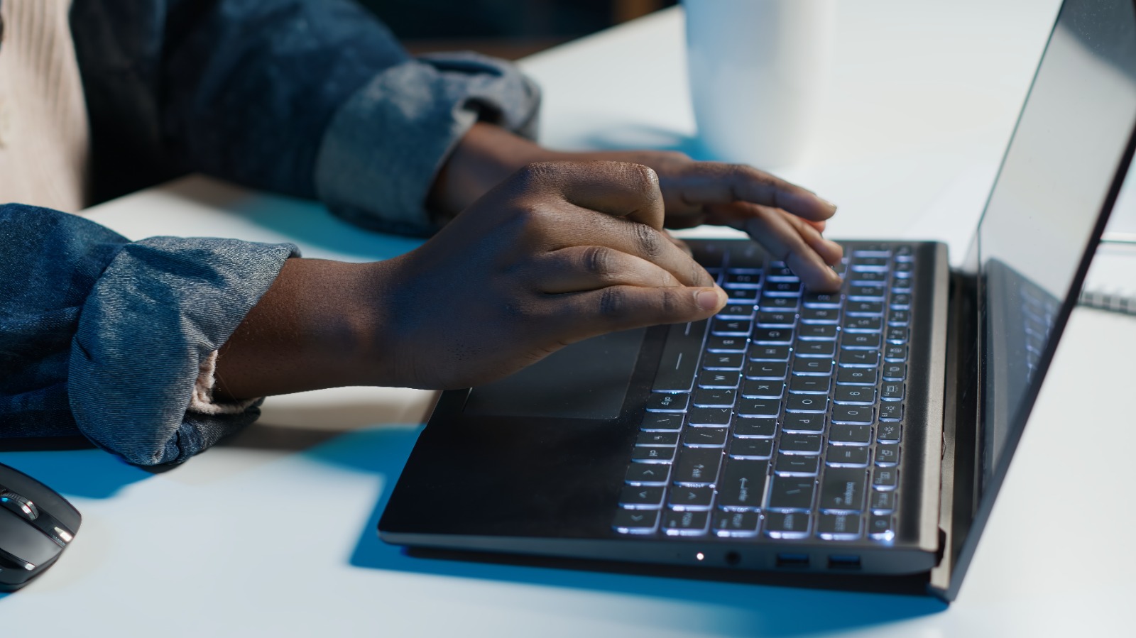 Technology Infrastructure Hands on Laptop Keyboard